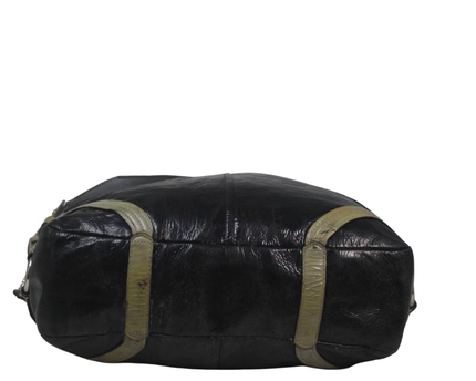 Coach Black Crinkled Leather Hobo Bag