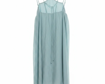 LUSH Light Green Pleated Strappy Mini Dress