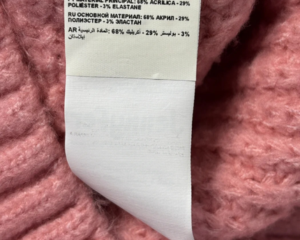 Jennyfer Pink Chunky Cable Knit Oversized Sweater