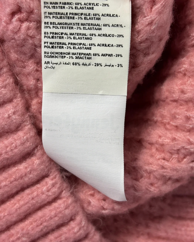Jennyfer Pink Chunky Cable Knit Oversized Sweater