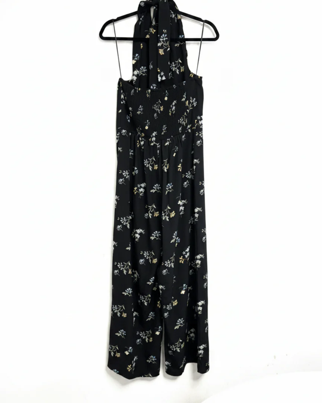 Abercrombie & Fitch Black Floral Halter Neck Jumpsuit