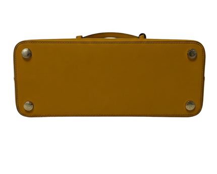 Michael Kors Yellow Saffiano Leather Dome Satchel Bag