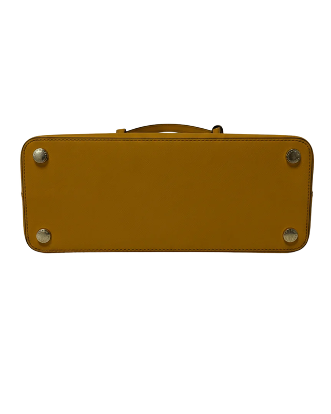 Michael Kors Yellow Saffiano Leather Dome Satchel Bag
