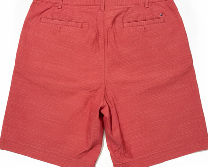 Tommy Hilfiger Men's Red Fine Striped Classic Chino Shorts