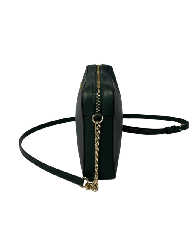 Michael Kors Dark Green Saffiano Leather Crossbody Bag
