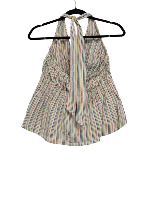American Eagle Multicolor Striped Linen Blend Halter Top