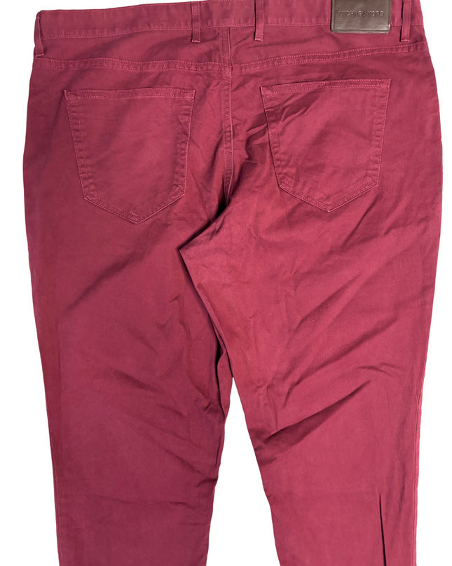 Michael Kors Burgundy Parker Slim Fit Pants