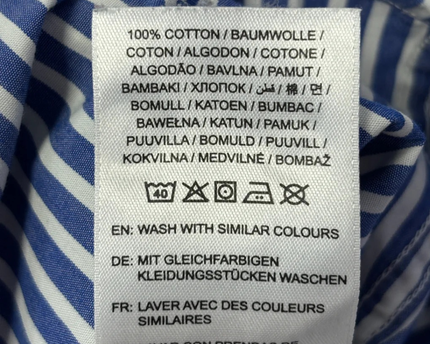 GANT Blue/White Striped Broadcloth Slim Fit Shirt