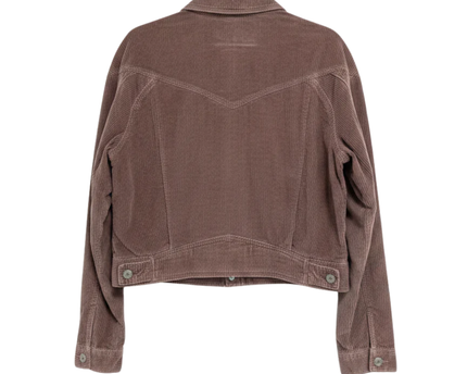 American Eagle Mauve Corduroy Cropped Trucker Jacket