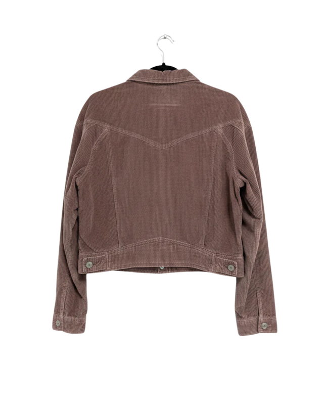 American Eagle Mauve Corduroy Cropped Trucker Jacket