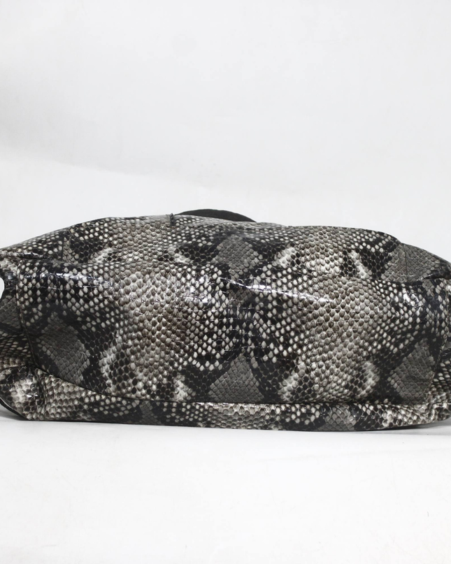 Guess Grey/Black Snakeskin Pattern Satchel Handbag