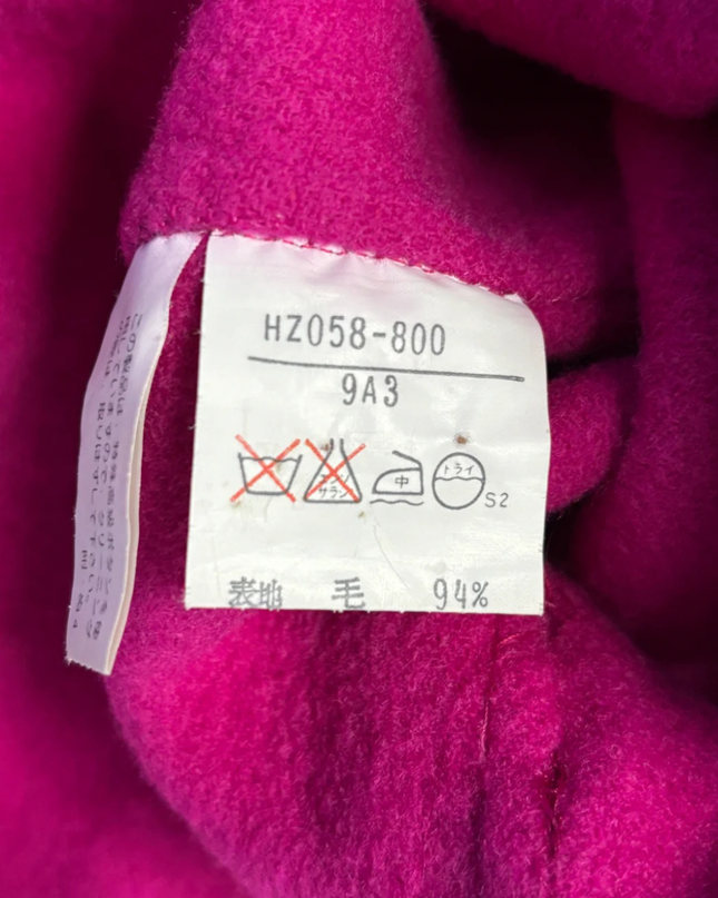 Yves Saint Laurent Magenta Vintage Wool Double-Breasted Skirt Suit