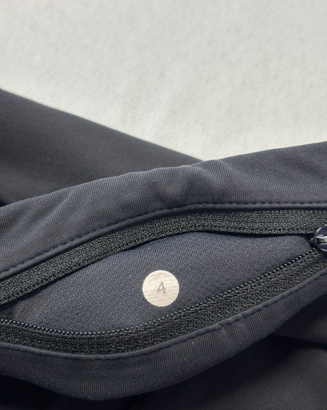 Lululemon Black Ruched Mesh Cropped Leggings