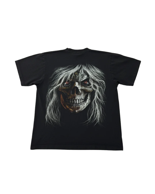 Rock Chang Black Gothic Skull Graphic Tee Unisex