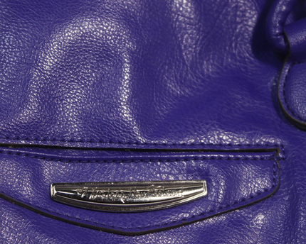 Kathy Van Zeeland Purple Pebbled Faux Leather Shoulder Bag