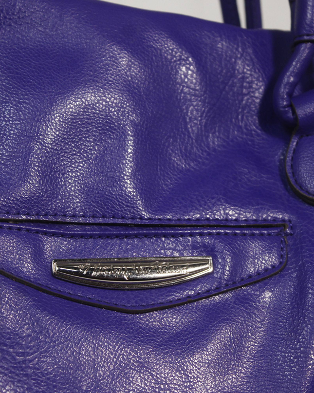 Kathy Van Zeeland Purple Pebbled Faux Leather Shoulder Bag