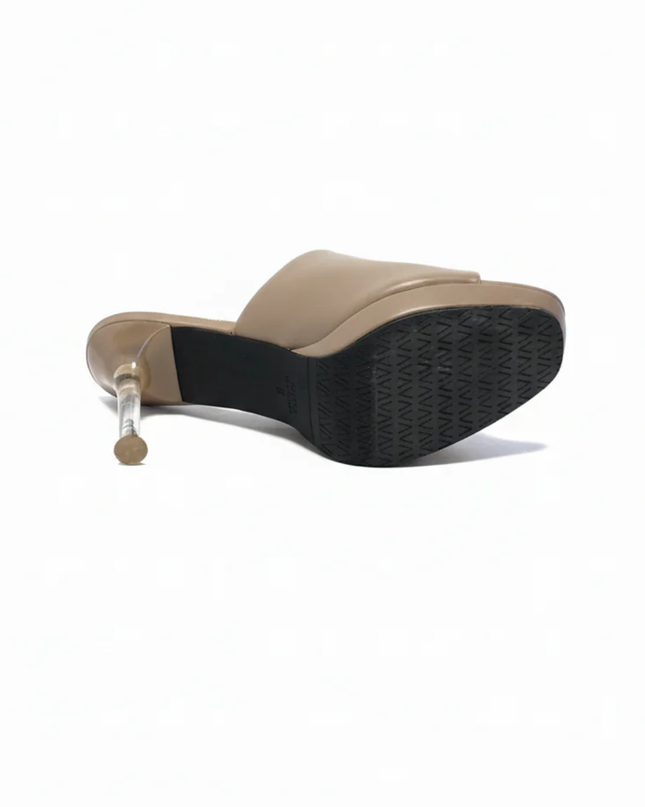Vincci Tan Clear Heel Mules