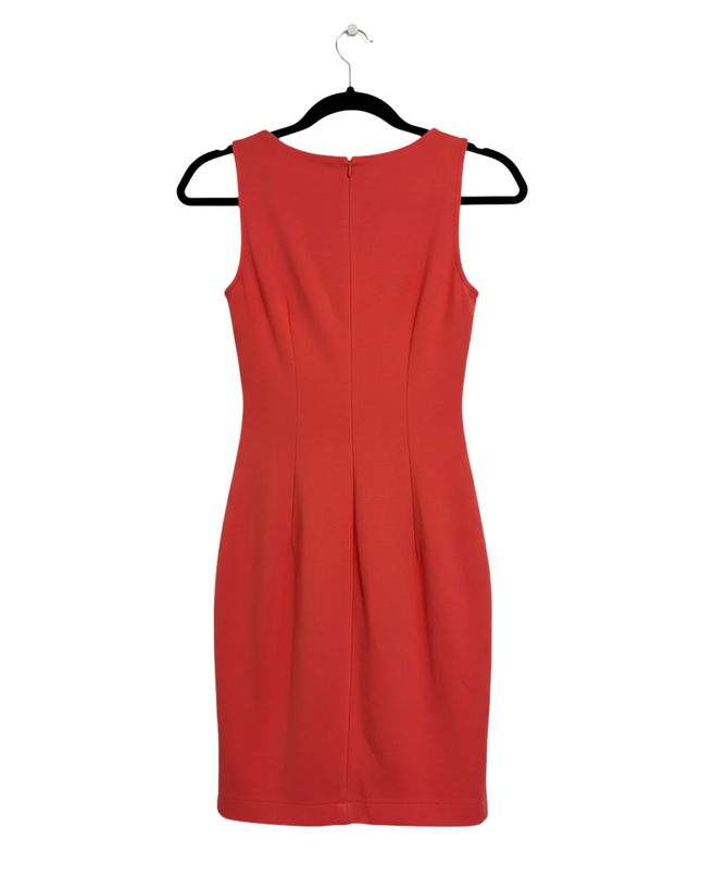 Zara Basic Red Wrap Front Sleeveless Bodycon Dress