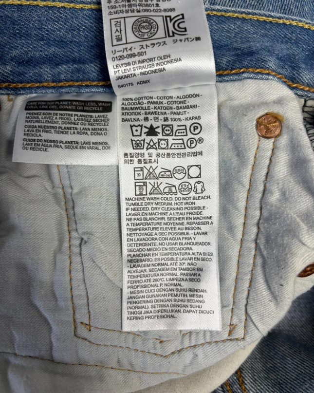 Levi's 501 CT Blue Customized Tapered Denim Cut-Off Shorts