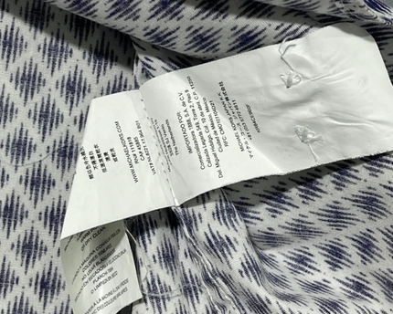 Michael Kors Blue and White Geometric Print Button-Down Shirt