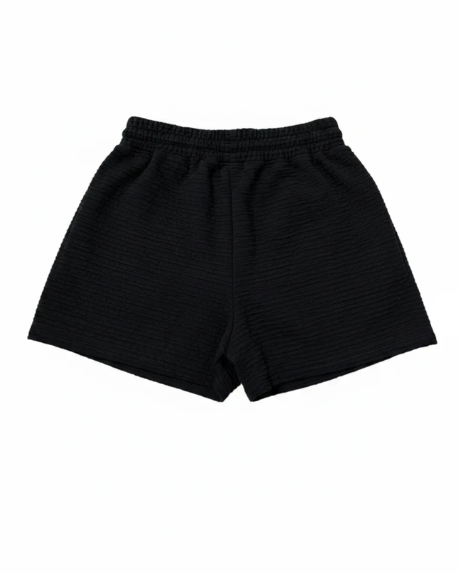 Alo Yoga Black Textured Drawstring Active Shorts