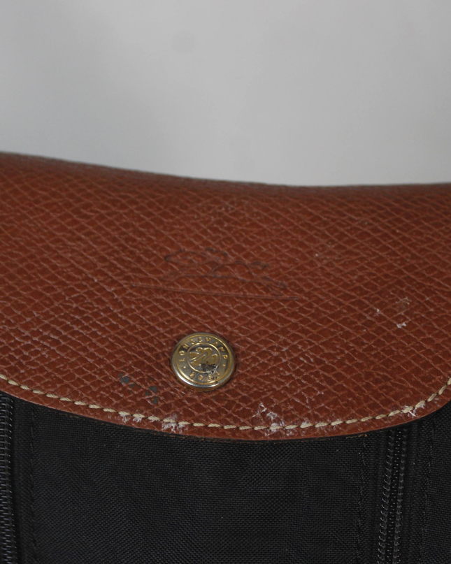 Longchamp Black Nylon and Leather Shoulder Bag
