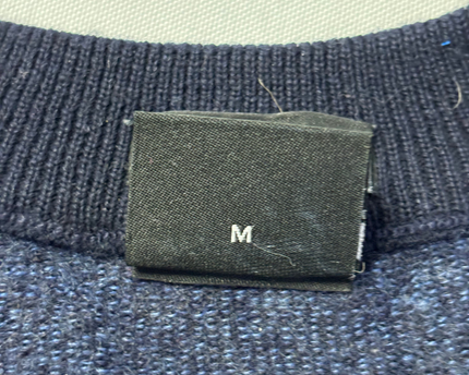 Boss Navy Blue Textured Knit Crew Neck Sweater