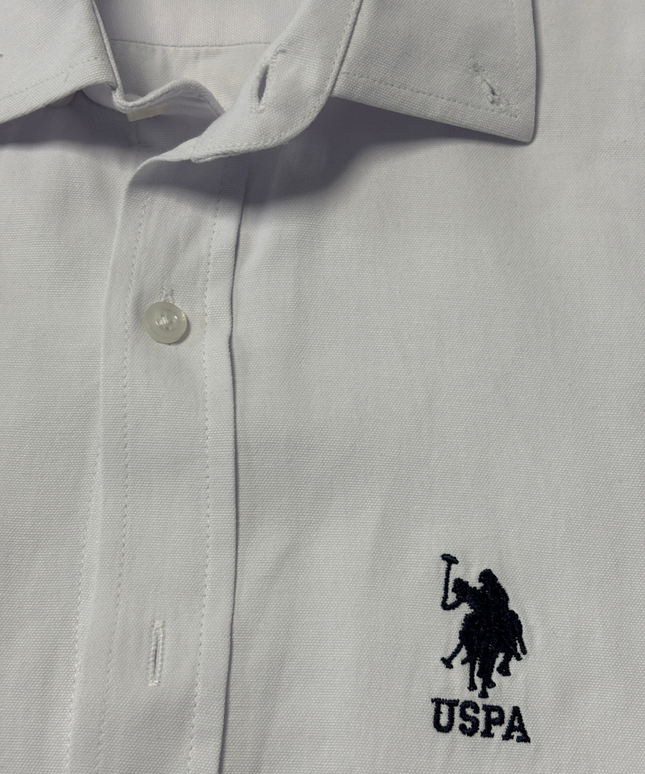 U.S. POLO ASSN. White Slim Fit Long Sleeve Button-Down Shirt