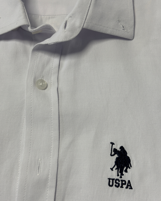 U.S. POLO ASSN. White Slim Fit Long Sleeve Button-Down Shirt