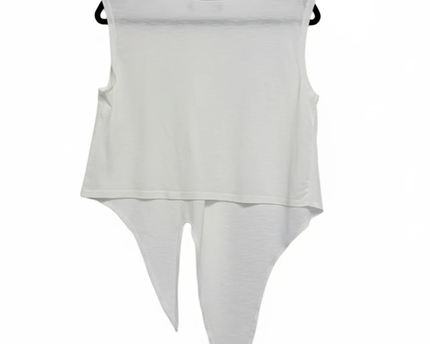 MNG White Sleeveless Tie-Front Top