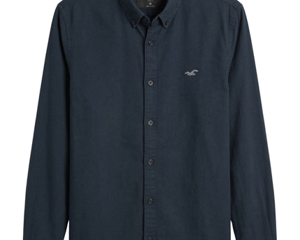 Hollister Navy Blue Muscle Fit Epic Flex Stretch Shirt