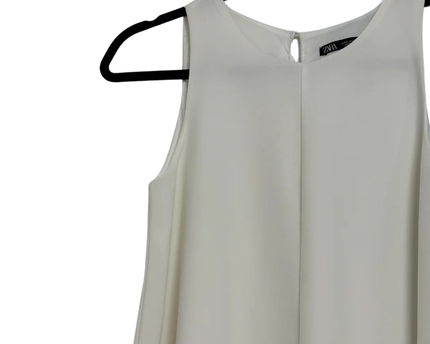 Zara White Sleeveless Shift Mini Dress