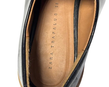 Zara Trafaluc Black Platform Oxford Shoes
