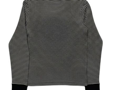 Lauren Ralph Lauren Black/White Striped Rib-Knit Sweater