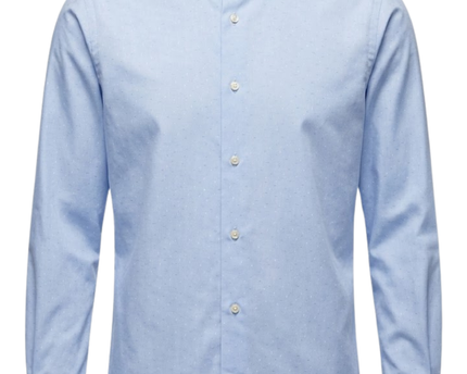 ETON Blue Contemporary Fit Micro-Patterned Cotton Dress Shirt