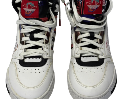 Adidas White Drop Step High Graphic Sneakers