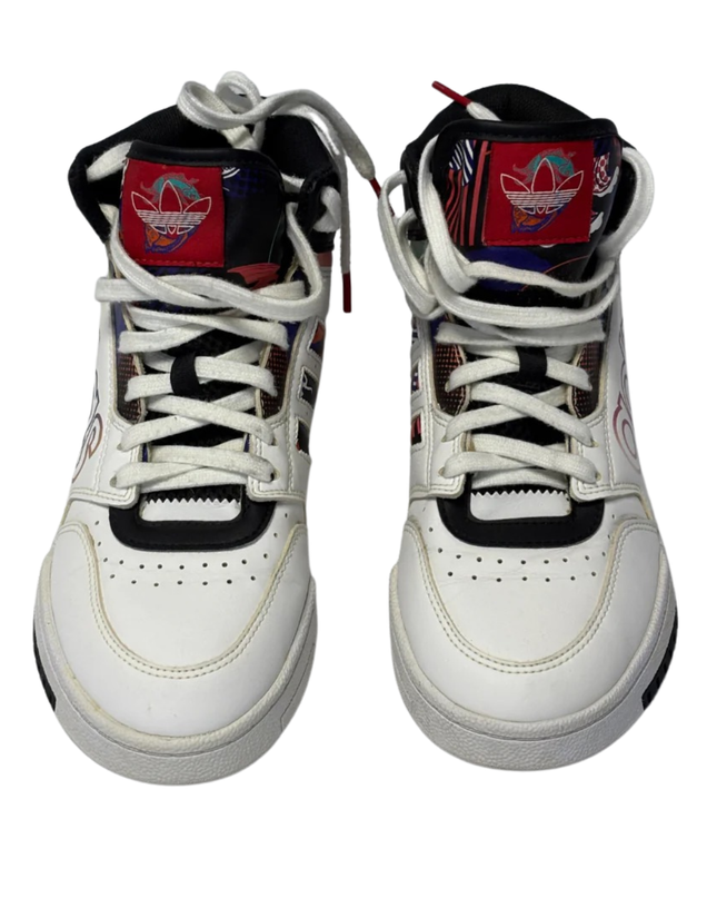 Adidas White Drop Step High Graphic Sneakers