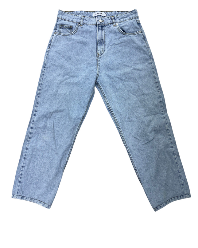 Manuka Wide Leg Light Blue Women Jeans - L | Waist: 31
