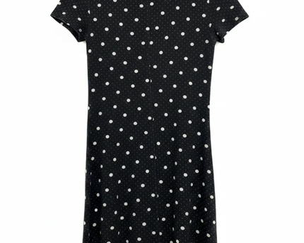 Forever 21 Black Polka Dot Mock Neck Mini Dress