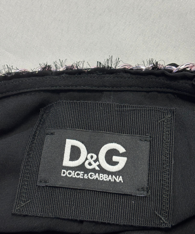Dolce & Gabbana Black Floral Lace Ruffle Jacket