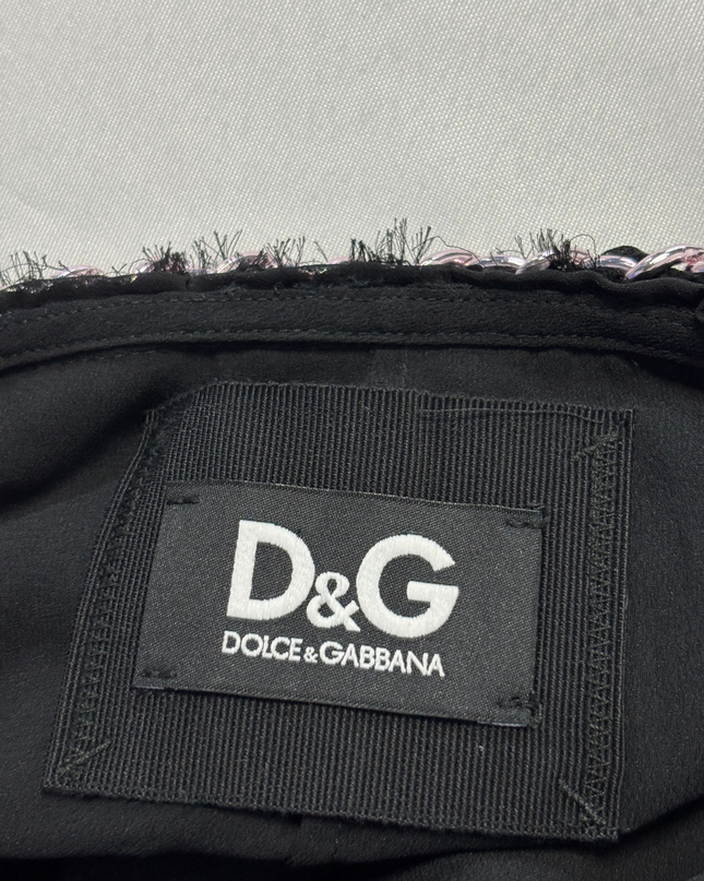 Dolce & Gabbana Black Floral Lace Ruffle Jacket