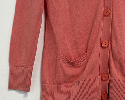 Tommy Hilfiger Coral Pima Cotton V-Neck Button-Front Cardigan