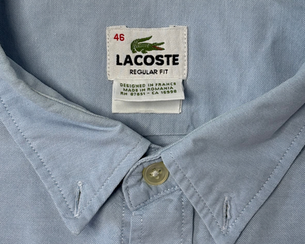 Lacoste Regular Fit Light Blue Short-Sleeve Oxford Shirt