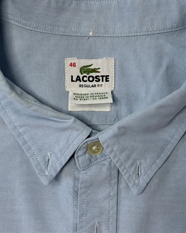 Lacoste Regular Fit Light Blue Short-Sleeve Oxford Shirt