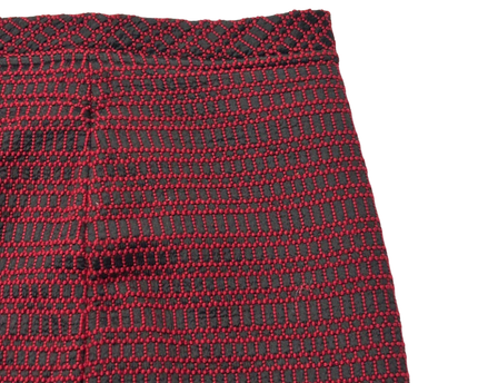 Aquascutum Red/Black Textured Wool-Silk Mini Skirt