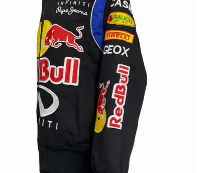 Reworked Black Red Bull Racing Formula 1 Embroidered Jacket