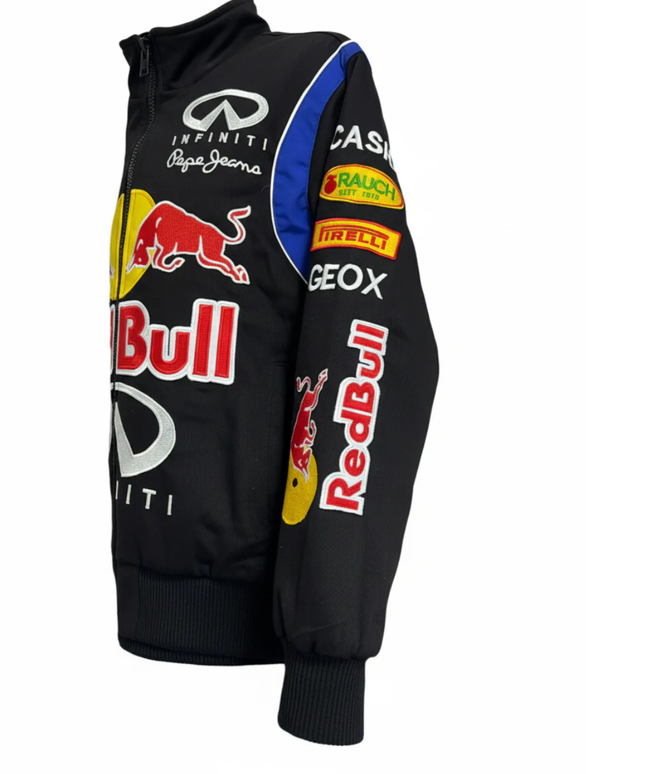 Reworked Black Red Bull Racing Formula 1 Embroidered Jacket