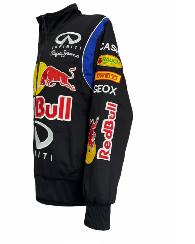 Reworked Black Red Bull Racing Formula 1 Embroidered Jacket