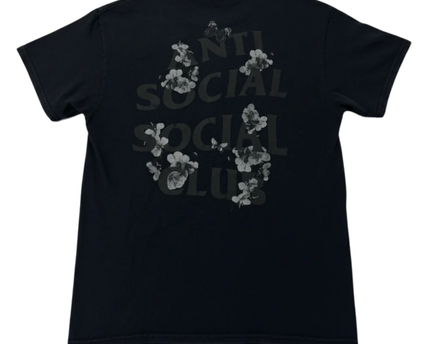 Anti Social Social Club Black Kkoch Floral Graphic Tee