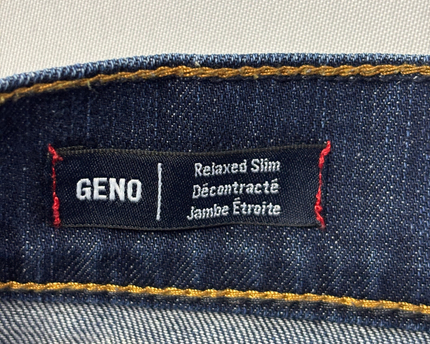 True Religion Blue Geno Relaxed Slim Patched Jeans